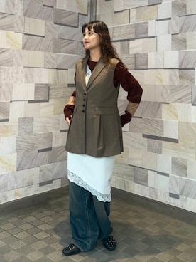 「アイテム（バレエシューズ）」を使った、Ray BEAMSさん（レディース・158cm）の秋コーディネート