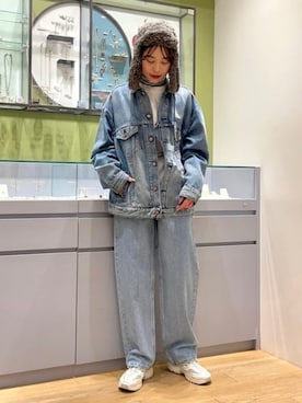 「アイテム（ニットキャップ/ビーニー、グレー系）」を使った、Ray BEAMSさん（レディース・164cm）の冬コーディネート