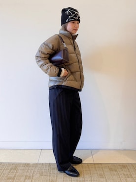 「アイテム（ダウンジャケット/コート）」を使った、Ray BEAMSさん（レディース・160cm）の秋コーディネート