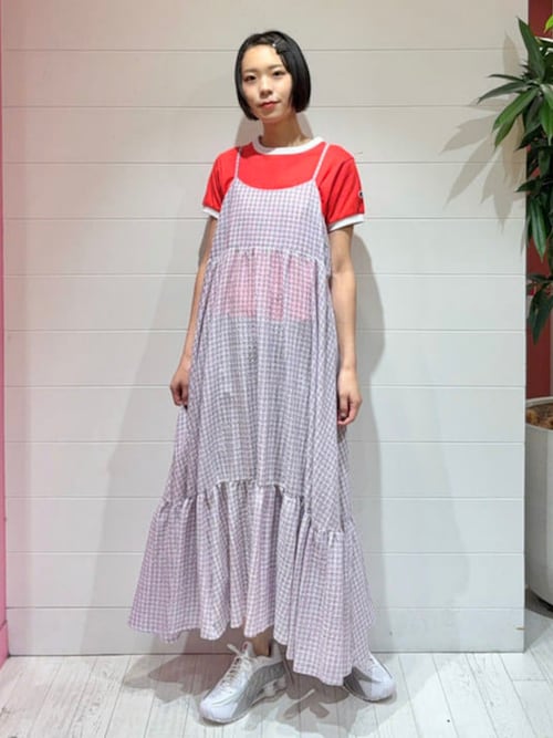 セール】ワッシャー チェック キャミワンピース（ワンピース