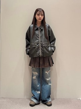 「アイテム（ブルゾン）」を使った、Ray BEAMSさん（レディース・158cm）の秋コーディネート
