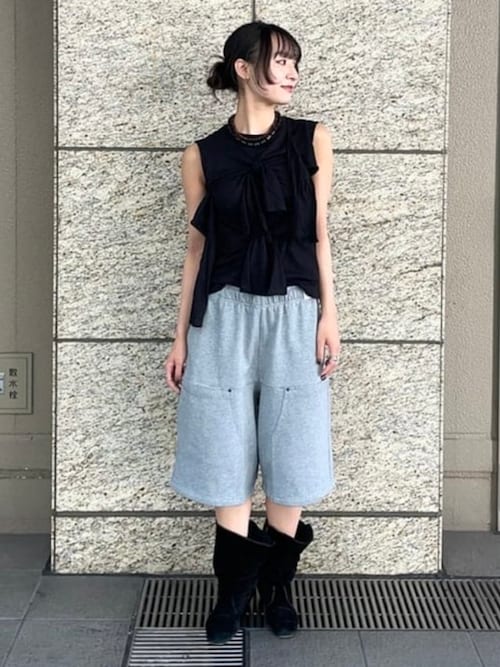 フロント リボン ノースリーブ トップス（Tシャツ/カットソー