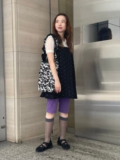 Ray BEAMS ワンピース ドットプリント ミニ キャミワンピース
