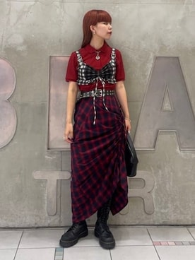 「アイテム（ポロシャツ）」を使った、Ray BEAMSさん（レディース・156cm）の夏コーディネート
