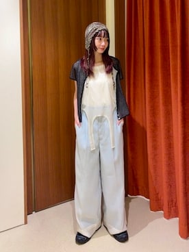 「Ray BEAMS（レイビームス）のシアー レイヤード タンクトップ（タンクトップ、ホワイト系）」を使った、Ray BEAMSさん（レディース・153cm）の夏コーディネート