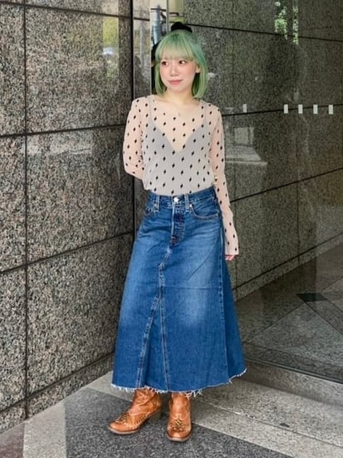 LEVI'S(R) / Aラインデニムスカート ミディアムインディゴ