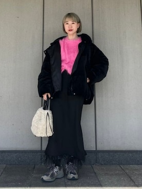 「Ray BEAMS（レイビームス）のアイテム（ブルゾン）」を使った、Ray BEAMSさん（レディース・157cm）の冬コーディネート