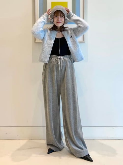 『RAY BEAMS 』レイビームス　セットアップ 　紺ブレ・ワイドパンツ Ray BEAMS（レイ ビームス）フロント ラップ ワイド パンツ