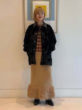 「アイテム（ステンカラーコート）」を使った、Ray BEAMSさん（レディース・158cm）の秋コーディネート