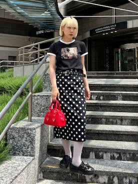 「アイテム（ボストンバッグ）」を使った、Ray BEAMSさん（レディース・163cm）の夏コーディネート