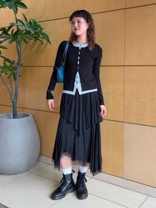 「Ray BEAMS(レイビームス)のランダム レースヘム スカート(スカート)」を使った、Ray BEAMSさん(レディース・158cm)の秋コーディネート