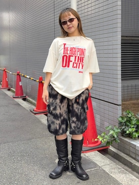 「Ray BEAMS（レイビームス）のGRS_NYC_S/S_TEE（T恤、ホワイト系）」を使った、Ray BEAMSさん（レディース・161cm）の春コーディネート