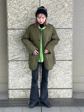「ほめられ本命コーデ」｜「アイテム（その他アウター）」を使った、Ray BEAMSさん（レディース・163cm）の冬コーディネート