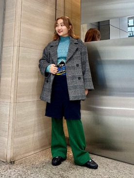 「アイテム（その他アウター、グレー系）」を使った、Ray BEAMSさん（レディース・160cm）の秋コーディネート