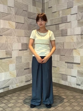 「アイテム（その他パンツ、シルバー系）」を使った、Ray BEAMSさん（レディース・158cm）の秋コーディネート