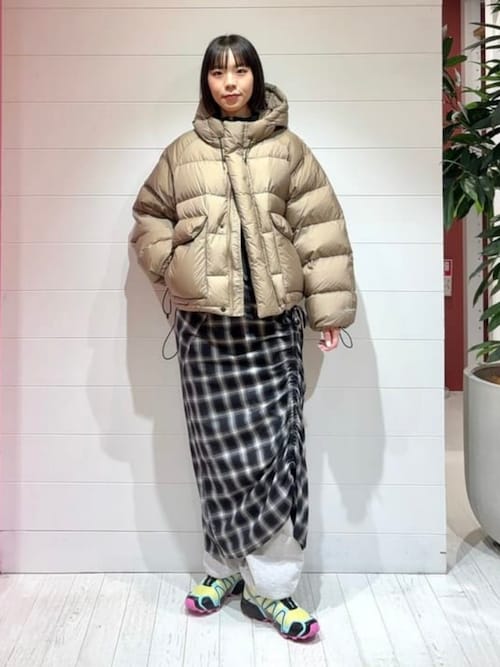 #ジムフレックス　ダウンジャケット GYMPHLEX（ジムフレックス） フードダウンジャケット レディース GY