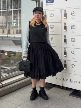 「FRED PERRY（フレッドペリー）のアイテム」を使った、Ray BEAMSさん（レディース・159cm）の秋コーディネート
