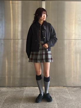 「FRED PERRY（フレッドペリー）の【別注】FRED PERRY / リブ ポロシャツ（ポロシャツ、ブラック系）」を使った、Ray BEAMSさん（レディース・162cm）の秋コーディネート
