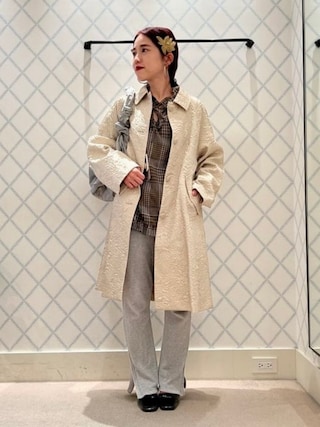 Ray Beams フクレ ジャカード ステンカラーコート Ray BEAMS