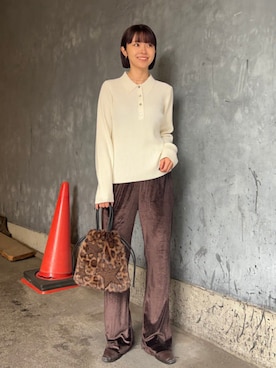 「アイテム（ポロシャツ）」を使った、Ray BEAMSさん（レディース・158cm）の秋コーディネート