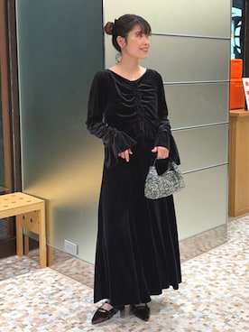 「Ray BEAMS（レイビームス）のベロア ダブル ストライプ ミュール（その他シューズ、ブラウン系）」を使った、Ray BEAMSさん（レディース・162cm）の秋コーディネート