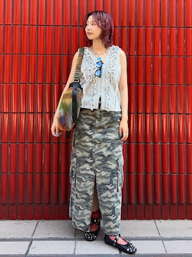 「Ray BEAMS（レイビームス）のアイテム（スカート）」を使った、Ray BEAMSさん（レディース・163cm）の夏コーディネート