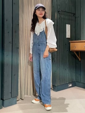 「Ray BEAMS（レイビームス）のアイテム（オールインワン・サロペット）」を使った、Ray BEAMSさん（レディース・164cm）の春コーディネート