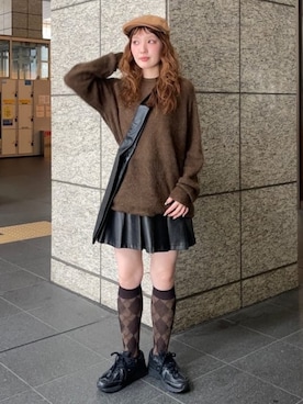 「Ray BEAMS（レイビームス）のアイテム（スカート）」を使った、Ray BEAMSさん（レディース・158cm）の秋コーディネート