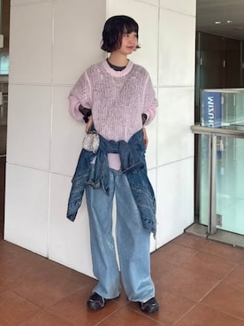 「アイテム（デニムジャケット）」を使った、Ray BEAMSさん（レディース・163cm）の夏コーディネート