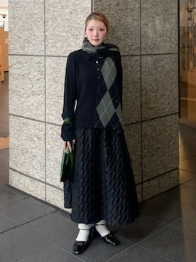 「アイテム（ポロシャツ）」を使った、Ray BEAMSさん（レディース・158cm）の冬コーディネート