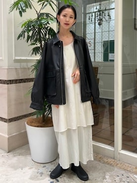 「アイテム（ブルゾン）」を使った、Ray BEAMSさん（レディース・158cm）の秋コーディネート