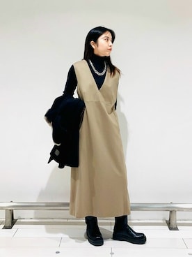 「コムサ」｜「アイテム（その他アウター）」を使った、COMME CA OFFICIALさん（レディース・159cm）の冬コーディネート