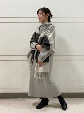 「COMME CA」｜「アイテム（ワンピース/ドレス）」を使った、COMME CA OFFICIALさん（レディース・153cm）の冬コーディネート