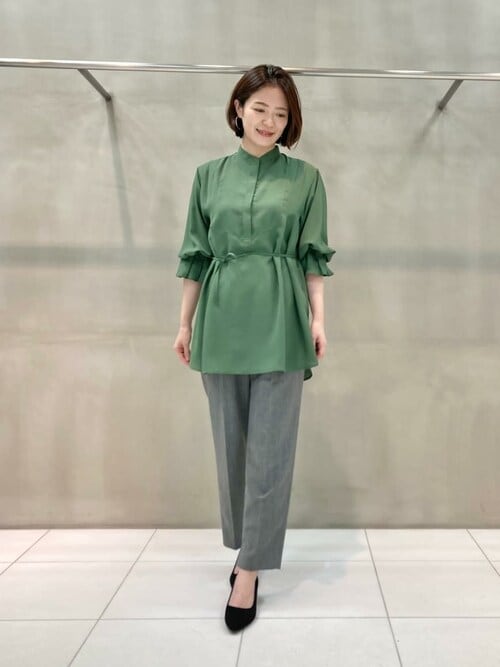 COMME CA（コムサ） ブラウス シャツ フルダルクリセタツイル広幅