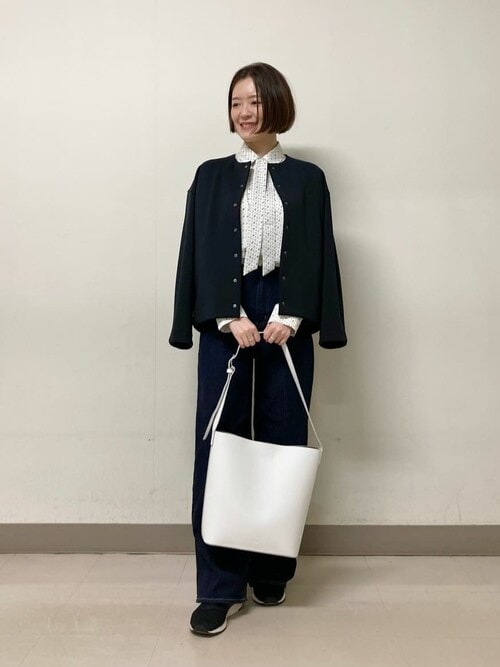 ブラウス シャツ サテンワッシャーダイヤ小紋柄 ブラウス レディース COMME CA ブラウス シャツ サテンワッシャーダイヤ小紋柄
