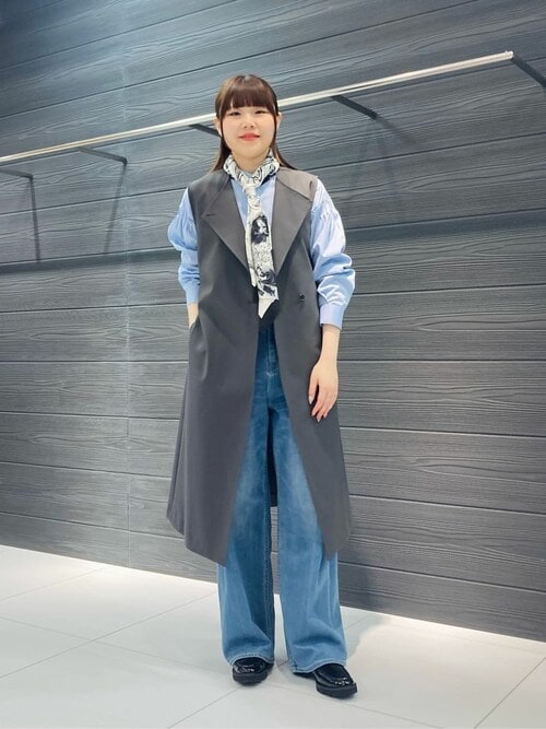 ベスト ジレ コットンダブルクロスストレッチ ロングジレ レディース K.T KIYOKO TAKASE ベスト ジレ コットンダブルクロスストレッチ