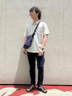 「SHIPS any（シップス エニィ）のアイテム（スラックス）」を使った、奥原さん（メンズ・177cm）の夏コーディネート