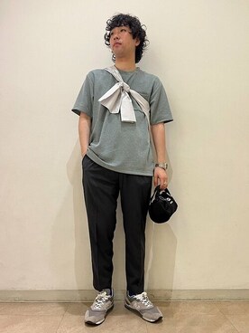 「SHIPS any（シップス エニィ）のアイテム（スラックス）」を使った、奥原さん（メンズ・177cm）の夏コーディネート
