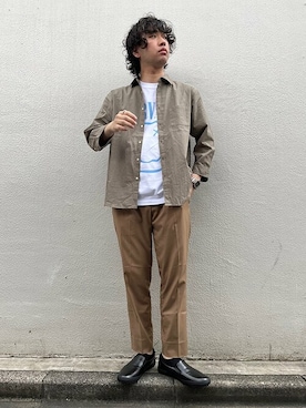 「SHIPS any（シップス エニィ）のアイテム（スラックス）」を使った、奥原さん（メンズ・177cm）の夏コーディネート