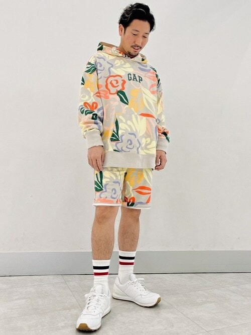 D&G フレンチコットン混テリー フーディ パーカー ダメージ加工 GAP（ギャップ）の「フレンチテリー フローラル プルオーバー