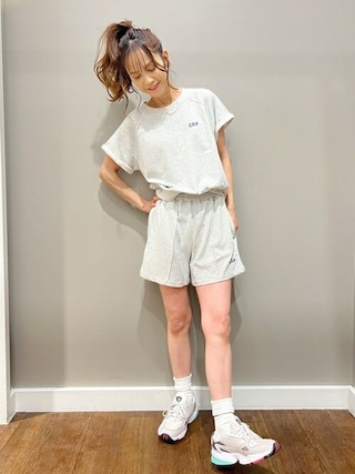 GAP ホワイト トレーナー・ショートパンツ セットアップ L ホワイト☆スウェットセットアップのスタイリング | Gap公式
