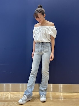 「フレアデニム」｜GapJapanさん（レディース・161cm）の夏コーディネート