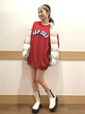 「GAP（ギャップ）のアイテム（ジャケット/アウター）」を使った、GapJapanさん（レディース・156cm）の秋コーディネート