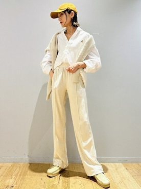 「ビッグシャツ」｜「アイテム（帽子）」を使った、GapJapanさん（レディース・162cm）の夏コーディネート