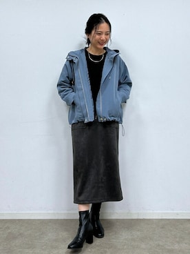 「シンプル・ベーシック」｜「アイテム（ブルゾン）」を使った、SHINOさん（レディース・165cm）の秋コーディネート