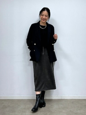 「DRESKIP（ドレスキップ）のアイテム（テーラードジャケット）」を使った、SHINOさん（レディース・165cm）の秋コーディネート