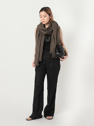 美品✨　THROWスロー　LINEN OX ストール　リネン100% ベージュ THROW/スロー】LINEN OX ストール
