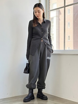 「AP STUDIO（エーピーストゥディオ）のアイテム（ブーツ）」を使った、STAFF.Ayaさん（レディース・158cm）の秋コーディネート
