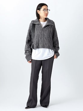 「AP STUDIO（エーピーストゥディオ）のアイテム（パンツ）」を使った、STAFF.Ayaさん（レディース・158cm）の秋コーディネート