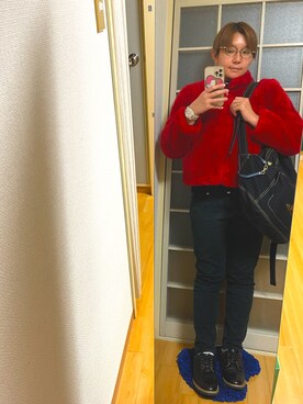 「AAA+（サンエープラス）のアイテム（ドレスシューズ）」を使った、みひろさん（レディース・159cm）の冬コーディネート